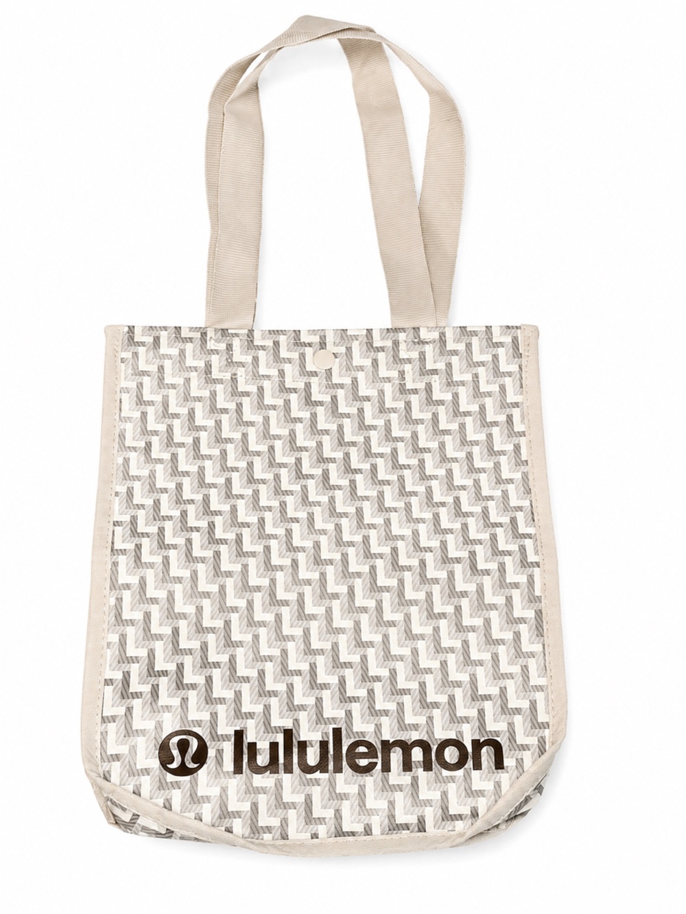 lululemon athletica Beige Patterned Canvas Tote with Logo